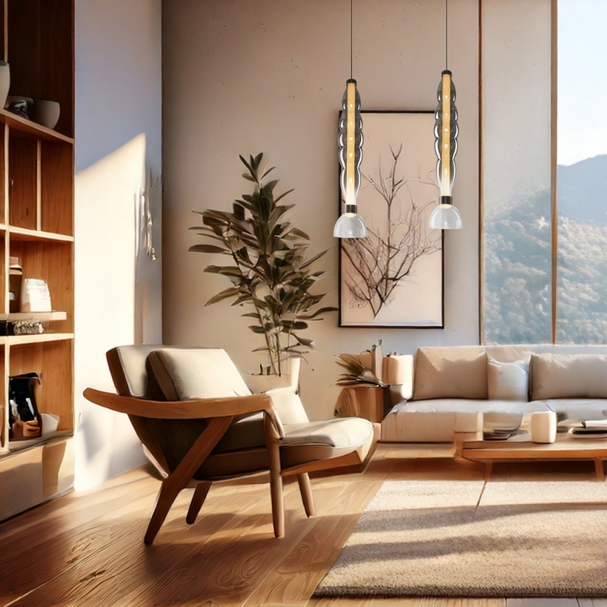 Candeeiro suspenso LED LUCCO LED/18W/230V diâmetro 15 cm fumado