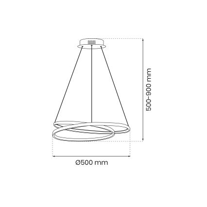 Candeeiro suspenso LED LUCERO LED/48W/230V cromado brilhante