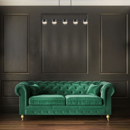 Candeeiro suspenso LED MIRELLA 5xGX53/6W/230V preto