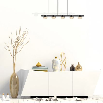 Candeeiro suspenso LED MIRELLA 5xGX53/6W/230V preto