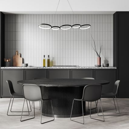 Candeeiro suspenso LED OLYMPIA 5xLED/10W/230V preto