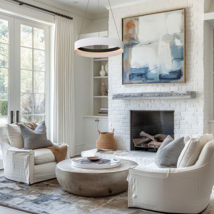 Candeeiro suspenso LED ORBITA LED/52W/230V branco/preto