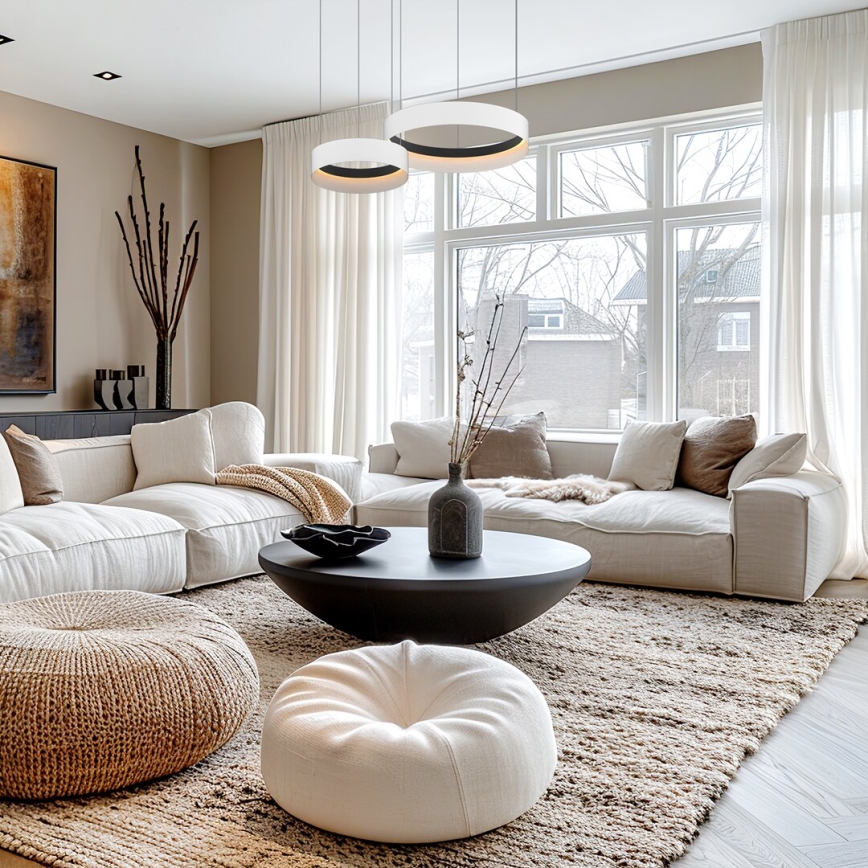 Candeeiro suspenso LED ORBITA LED/72W/230V branco/preto