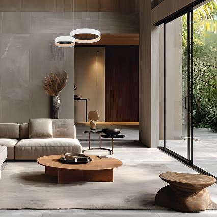 Candeeiro suspenso LED ORBITA LED/72W/230V branco/preto