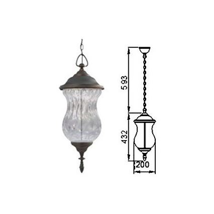 Candeeiro suspenso LED para exterior com corrente MARSYLIA 3xLED/3W/230V preto