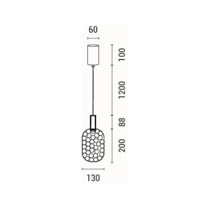 Candeeiro suspenso LED PERFORATO LED/6,3W/230V 3000K cromado brilhante diâmetro 13 cm
