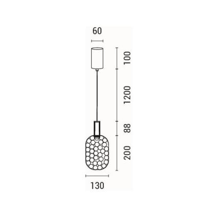 Candeeiro suspenso LED PERFORATO LED/6,3W/230V 3000K dourado diâmetro 13 cm