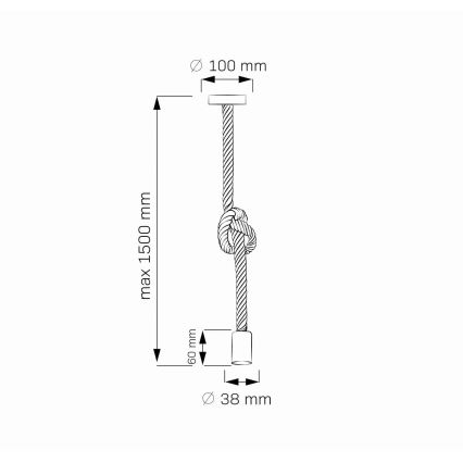 Candeeiro suspenso LED ROPE 1xE27/8W/230V