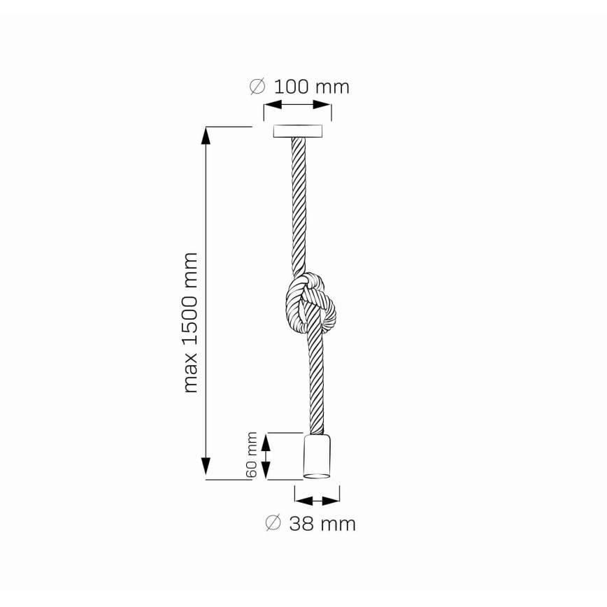 Candeeiro suspenso LED ROPE 1xE27/8W/230V