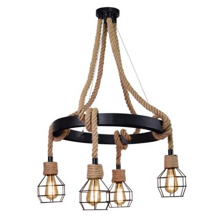 Candeeiro suspenso LED ROPE ALEGRA 4xE27/10W/230V