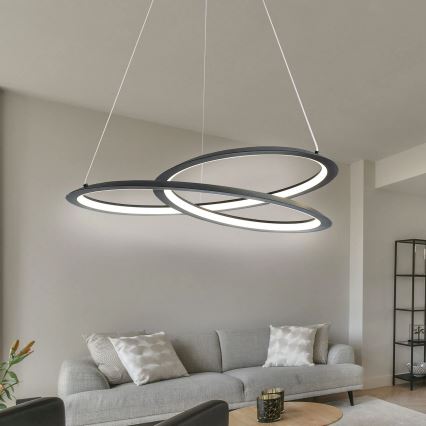 Candeeiro suspenso LED TANGO LED/44W/230V 4000K diâmetro 60 cm preto