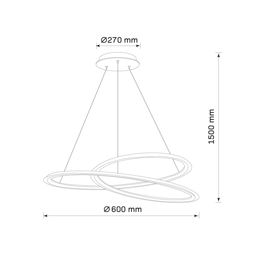 Candeeiro suspenso LED TANGO LED/44W/230V 4000K diâmetro 60 cm preto
