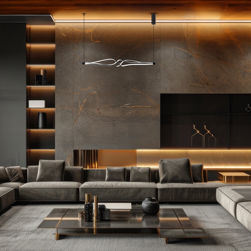 Candeeiro suspenso LED TWISTER LED/56W/230V preto