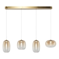 Candeeiro suspenso LED VASO LED/15W/230V dourado/fumado