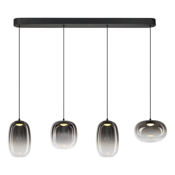 Candeeiro suspenso LED VASO LED/15W/230V preto/fumado