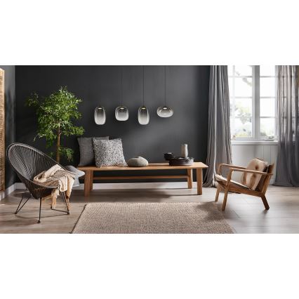 Candeeiro suspenso LED VASO LED/15W/230V preto/fumado