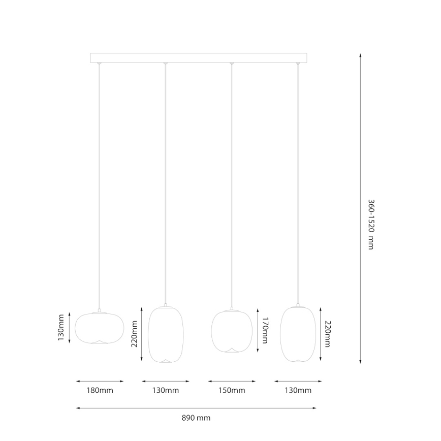 Candeeiro suspenso LED VASO LED/15W/230V preto/fumado