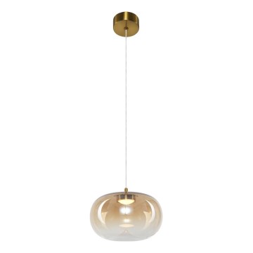 Candeeiro suspenso LED VASO LED/4W/230V diâmetro 18 cm dourado/fumado