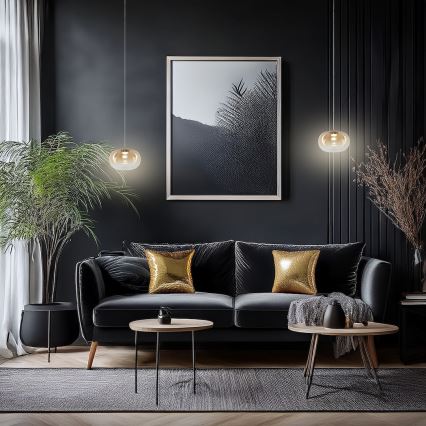 Candeeiro suspenso LED VASO LED/4W/230V diâmetro 18 cm dourado/fumado