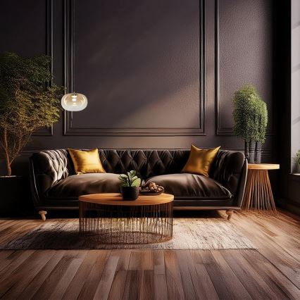 Candeeiro suspenso LED VASO LED/4W/230V diâmetro 18 cm dourado/fumado