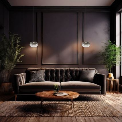 Candeeiro suspenso LED VASO LED/4W/230V diâmetro 18 cm preto/fumado