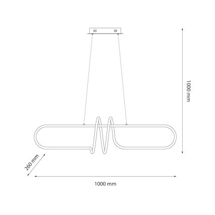 Candeeiro suspenso LED VERTIGO LED/54W/230V preto