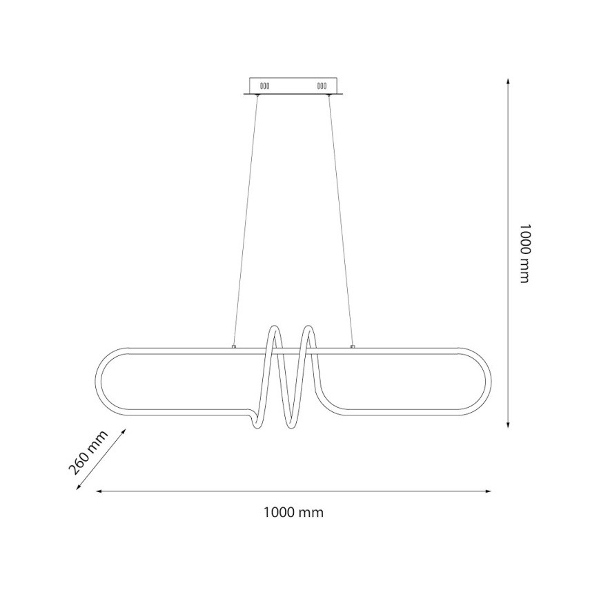Candeeiro suspenso LED VERTIGO LED/54W/230V preto