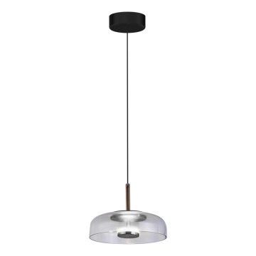 Candeeiro suspenso LED VETRO LED/6W/230V diâmetro 23 cm cinzento/preto