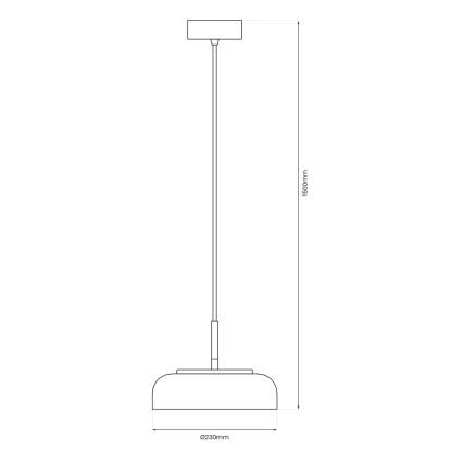 Candeeiro suspenso LED VETRO LED/6W/230V diâmetro 23 cm cinzento/preto
