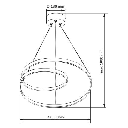 Candeeiro suspenso LED ZEFIRA LED/40W/230V 4000K diâmetro 50 cm cromado brilhante