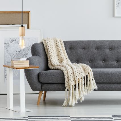 Candeeiro suspenso com cabo LEON 1xE27/60W/230V faia