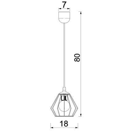 Candeeiro suspenso LETI 1xE27/15W/230V preto