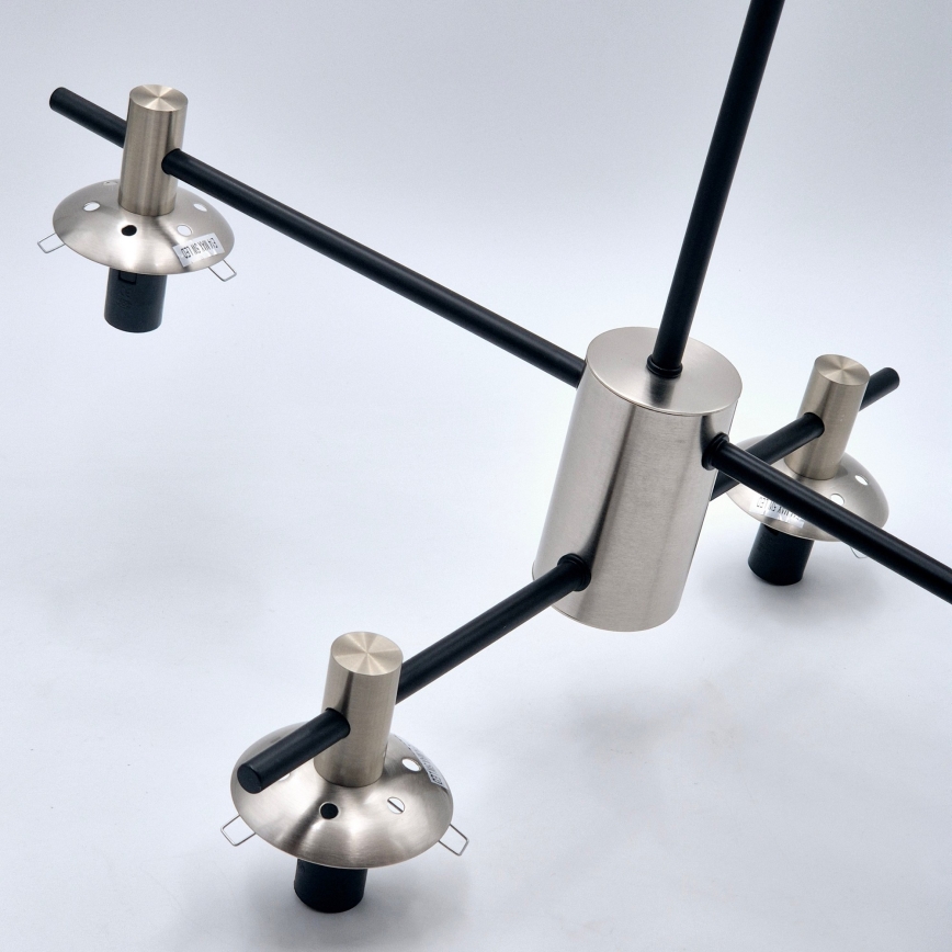 Candeeiro suspenso LILOU 4xE14/5W/230V cromado mate/fumado