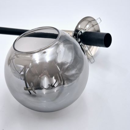 Candeeiro suspenso LILOU 4xE14/5W/230V cromado mate/fumado