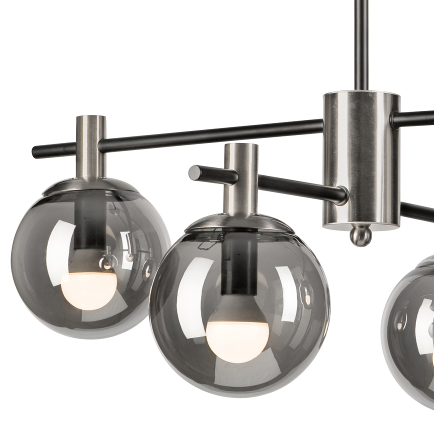 Candeeiro suspenso LILOU 4xE14/5W/230V cromado mate/fumado