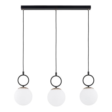 Candeeiro suspenso LISTER 3xE14/10W/230V preto/branco