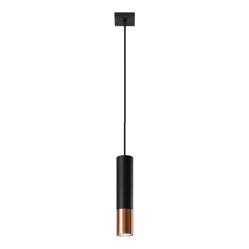 Candeeiro suspenso LOOPEZ 1xGU10/10W/230V preto/cobre