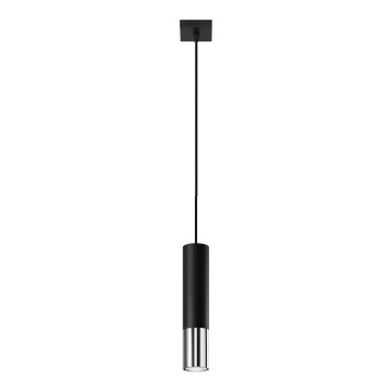 Candeeiro suspenso LOOPEZ 1xGU10/10W/230V preto/cromado brilhante