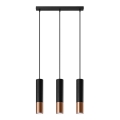 Candeeiro suspenso LOOPEZ 3xGU10/10W/230V preto/cobre