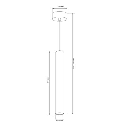 Candeeiro suspenso LUNGOMARE 1xGU10/10W/230V cromado mate