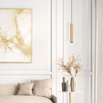 Candeeiro suspenso LUNGOMARE 1xGU10/10W/230V dourado