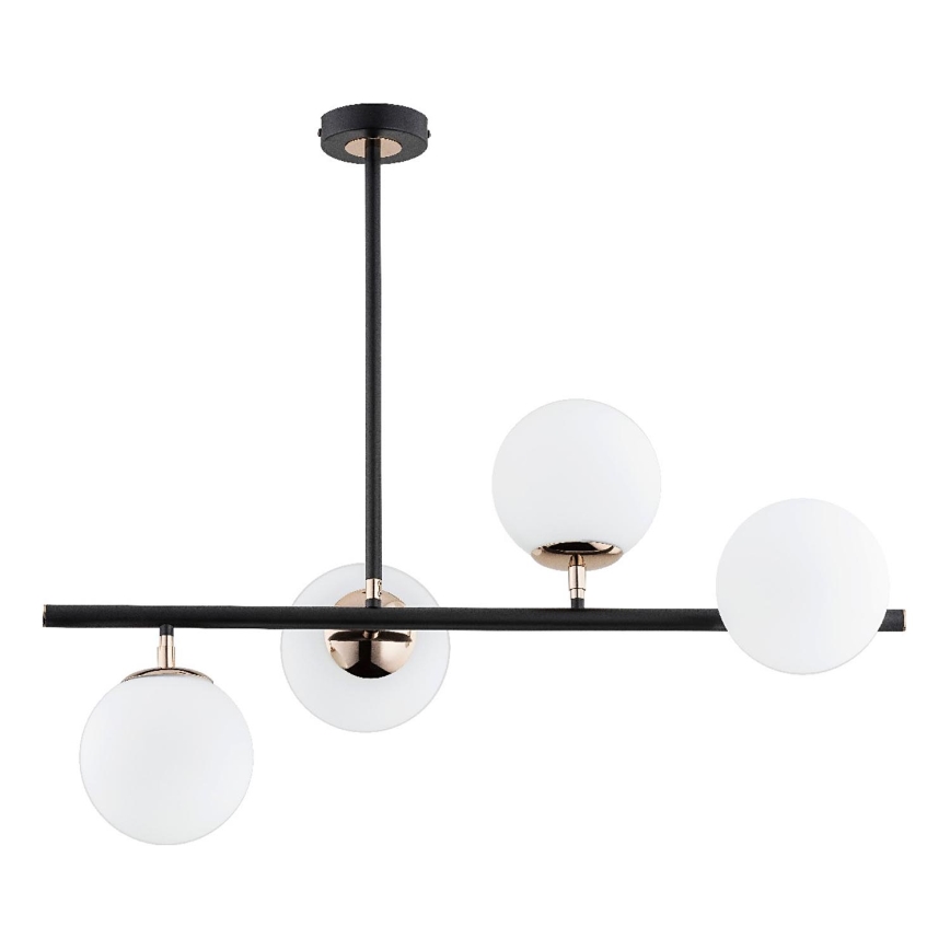 Candeeiro suspenso LURO 4xE14/10W/230V preto