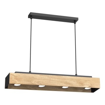 Candeeiro suspenso MAISON 4xGU10/8W/230V castanho/carvalho