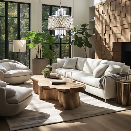 Candeeiro suspenso MARGOT 6xE14/40W/230V cromado mate