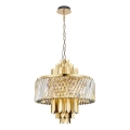 Candeeiro suspenso MARGOT 9xE14/40W/230V diâmetro 55 cm dourado