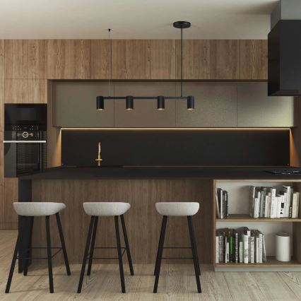 Candeeiro suspenso MARIBEL 4xGU10/10W/230V preto