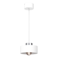 Candeeiro suspenso MARTI 1xE27/15W/230V branco/cromado brilhante