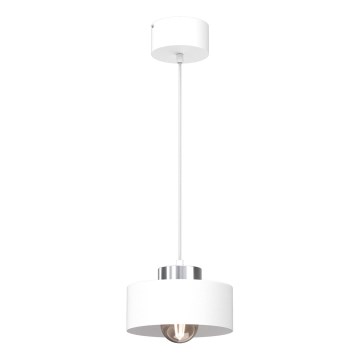 Candeeiro suspenso MARTI 1xE27/15W/230V branco/cromado brilhante