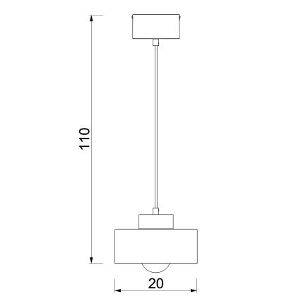 Candeeiro suspenso MARTI 1xE27/15W/230V branco/cromado brilhante