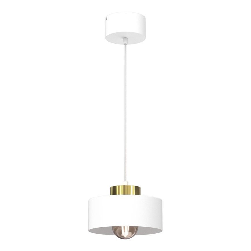 Candeeiro suspenso MARTI 1xE27/15W/230V branco/dourado